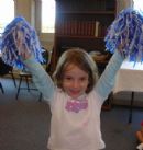 Chaya using pom poms Chaya using pom poms