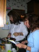 Laura and Julie getting their ingredients Laura and Julie getting their ingredients