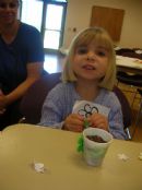 Clara making a flower pot Clara making a flower pot