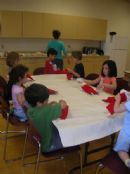 Everyone making stuffed torahs Everyone making stuffed torahs