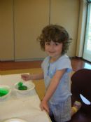 Madi making an edible Mt. Sinai Madi making an edible Mt. Sinai