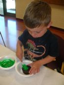 Kalen making an edible Mt. Sinai Kalen making an edible Mt. Sinai