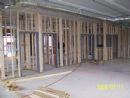 View of dedicated bathroom framing and rough-in for Montessori classroom